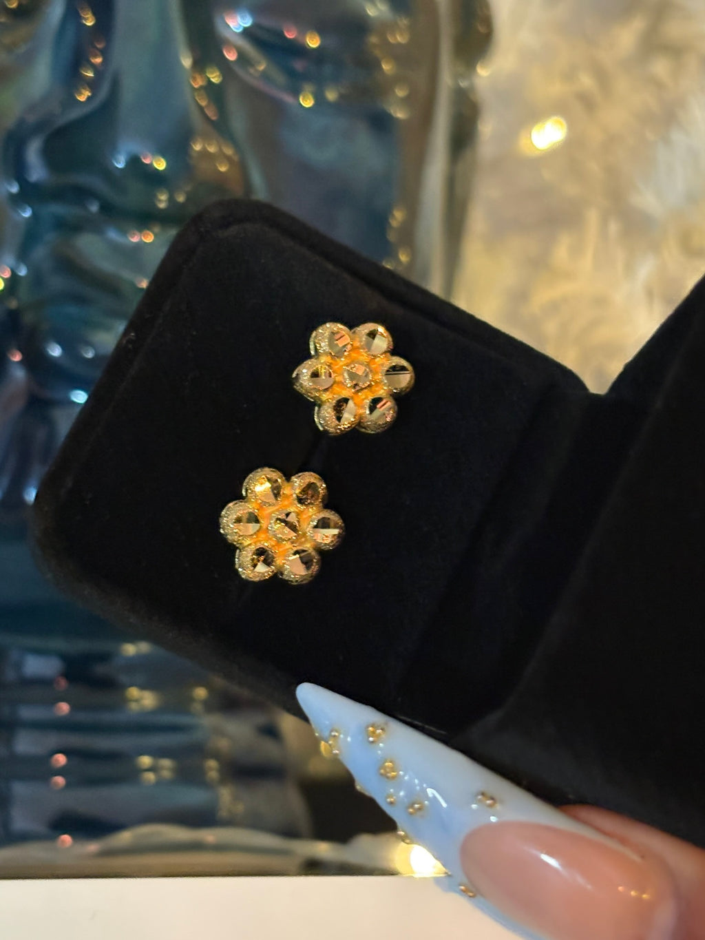 24K Honeycomb Cluster Earrings