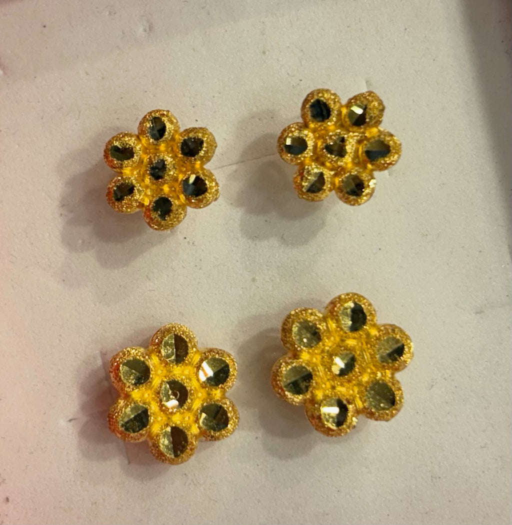 24K Honeycomb Cluster Earrings