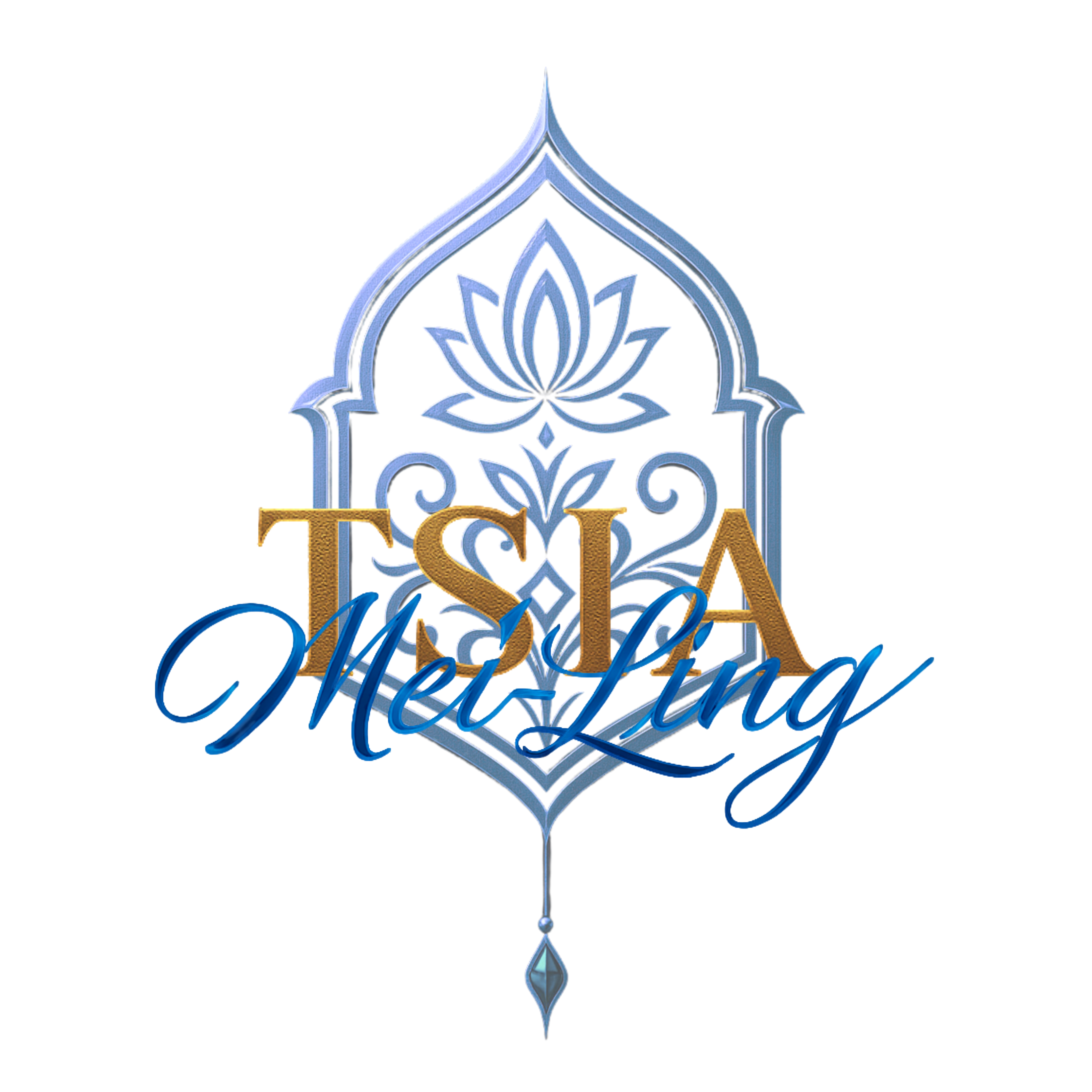 TSIA Mei-Ling official logo and watermark logo for designer luxury jewelry and lifestyle. Asia to Western traditions.